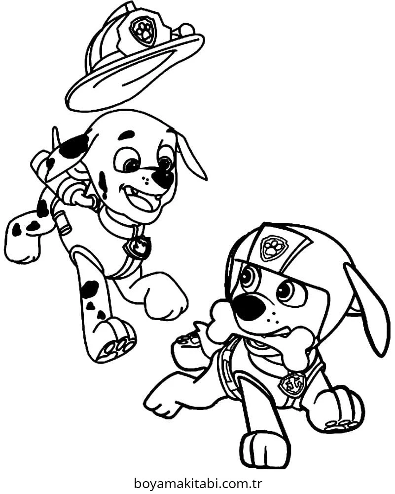 Paw Patrol boyama sayfası – okul öncesi, evde etkinlik