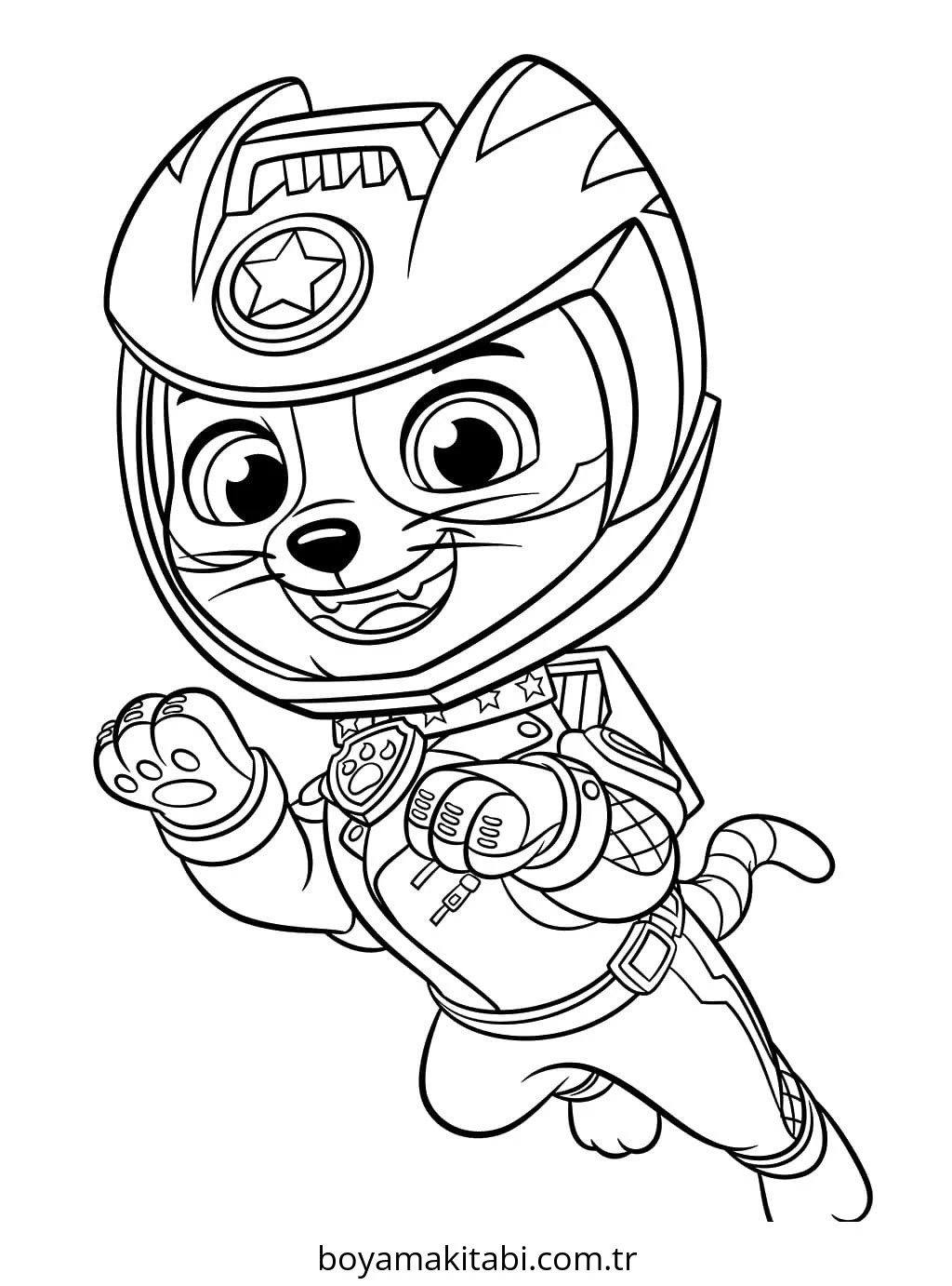 Paw Patrol boyama sayfası – sevimli karakter, sanatsal çalışma