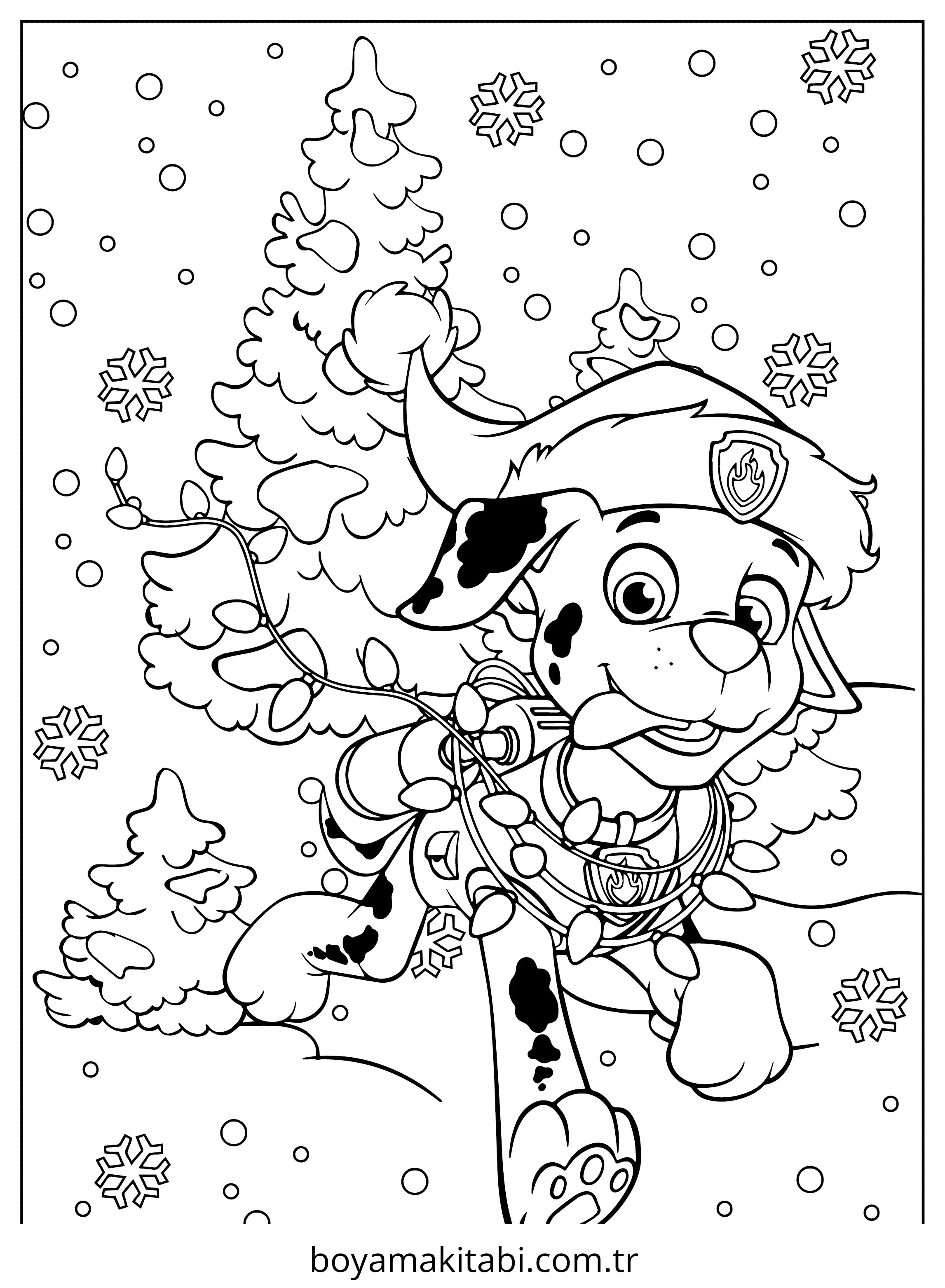 Paw Patrol boyama sayfası – sevimli karakter, sanatsal çalışma