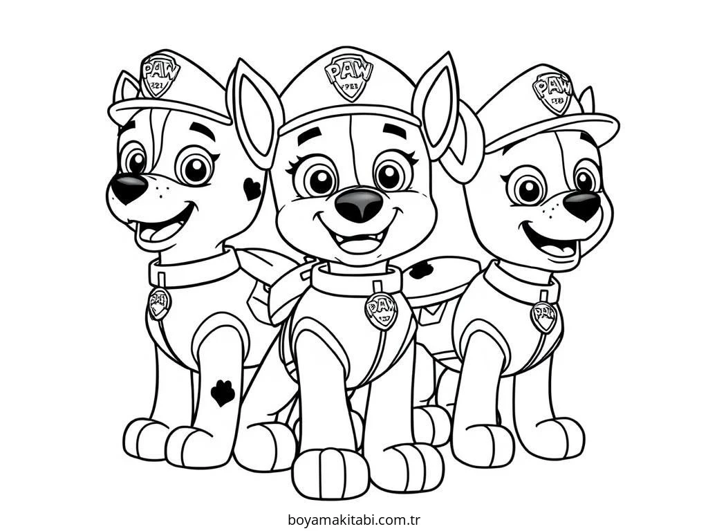 Paw Patrol boyama sayfası – eğlenceli etkinlik, el becerilerini geliştirir