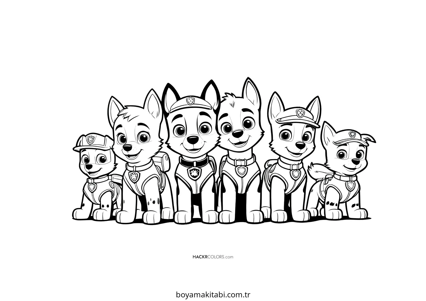 Paw Patrol boyama sayfası – el becerilerini geliştirir, boyama çalışması