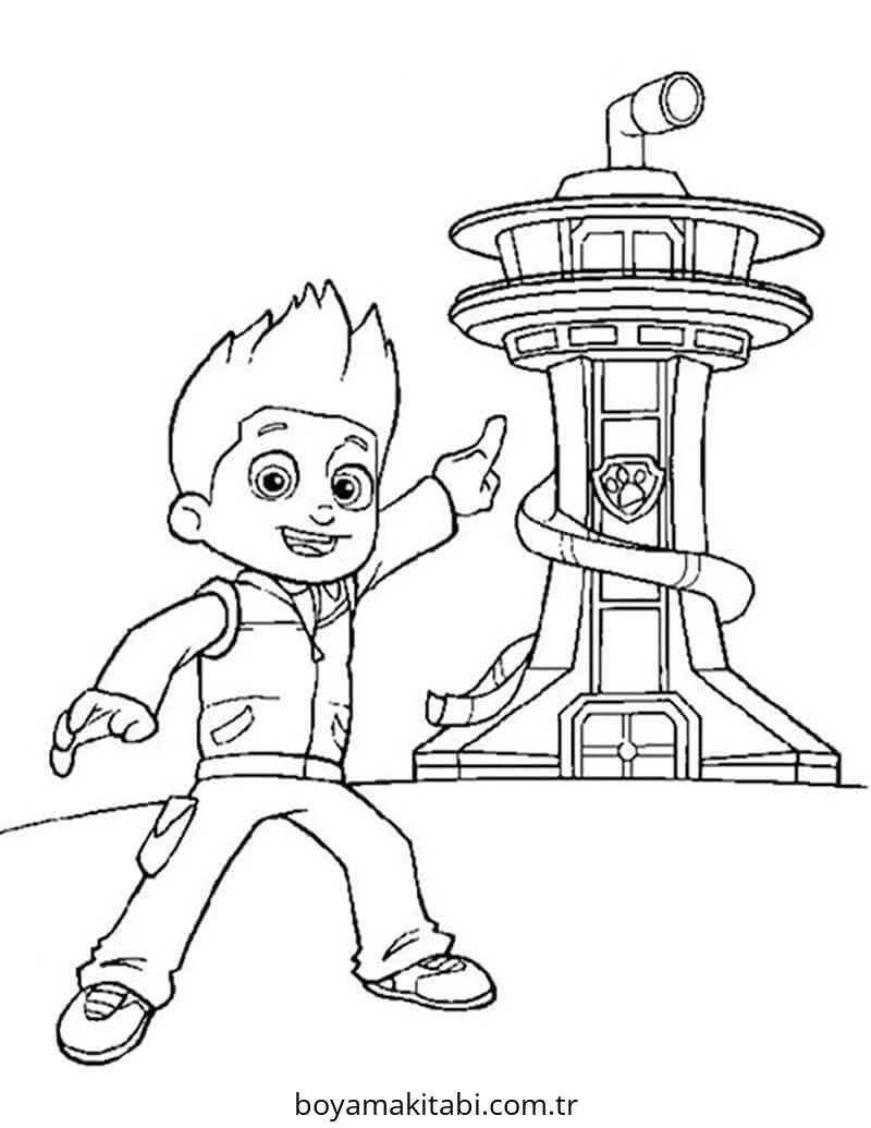 Paw Patrol boyama sayfası – çocuk aktivitesi, PDF indir