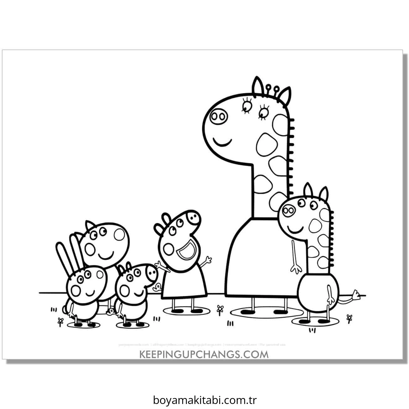 Peppa Pig boyama sayfası – eğlenceli etkinlik, el becerilerini geliştirir