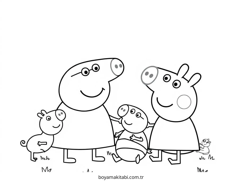 Peppa Pig boyama sayfası – okul öncesi, evde etkinlik