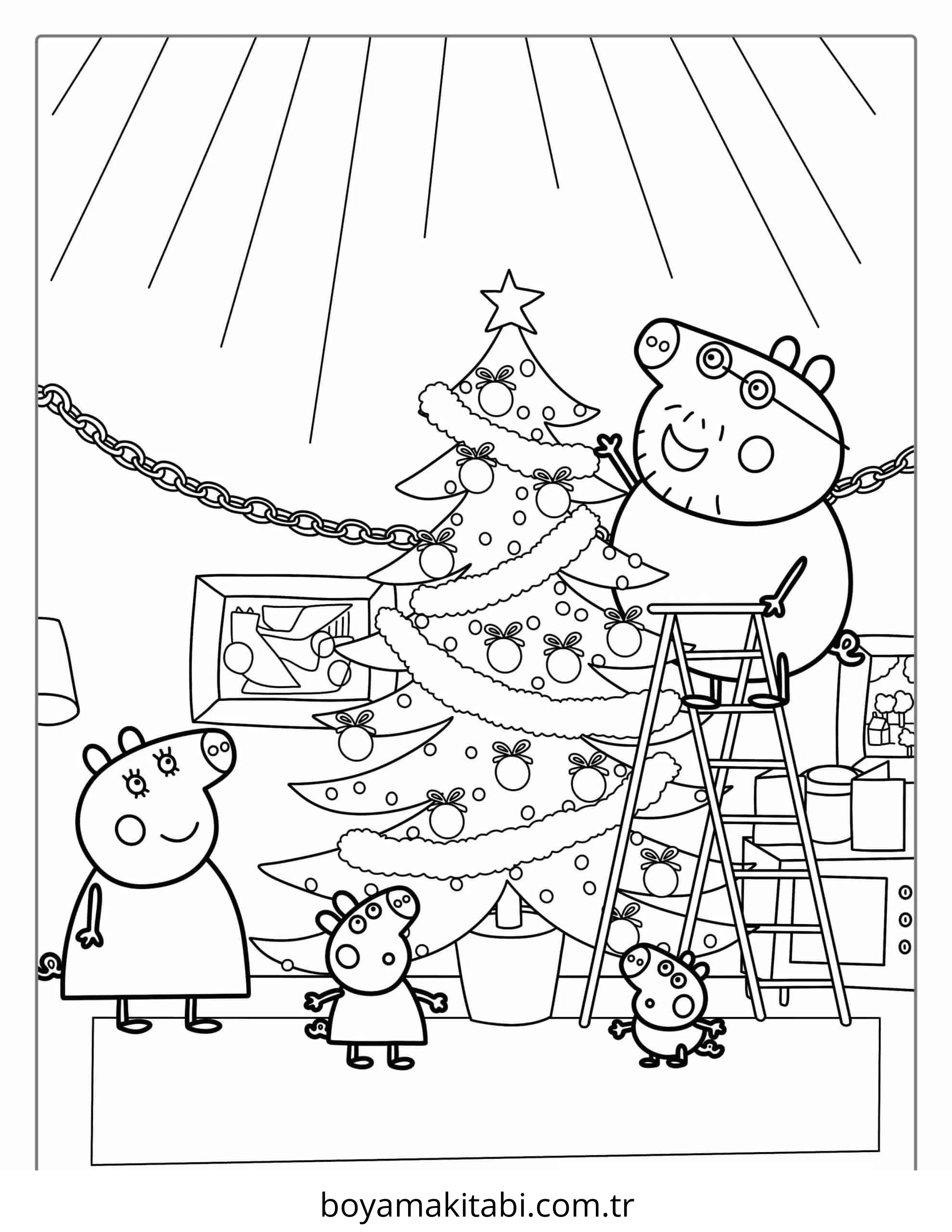 Peppa Pig boyama sayfası – boyama etkinliği, çocuk aktivitesi