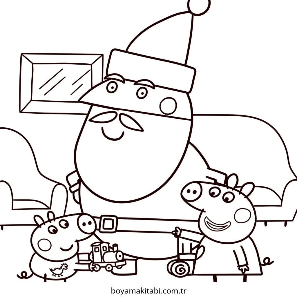 Peppa Pig boyama sayfası – sevimli karakter, sanatsal çalışma