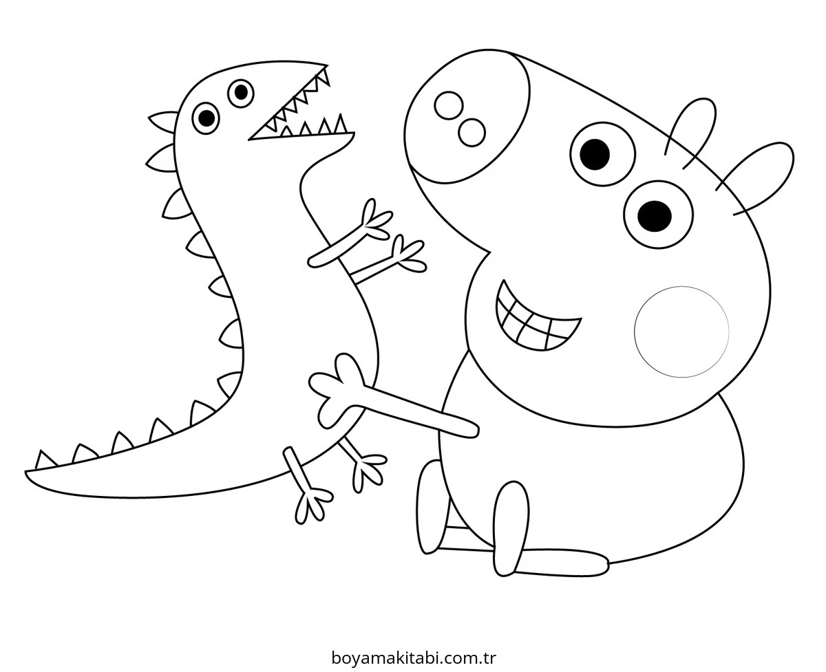 Peppa Pig boyama sayfası – el becerilerini geliştirir, boyama çalışması