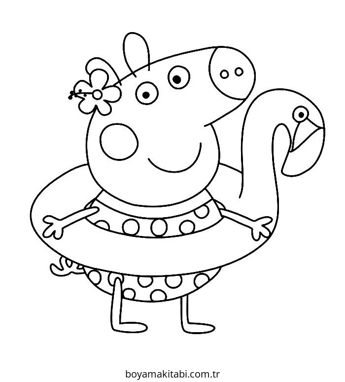 Peppa Pig boyama sayfası – sanatsal çalışma, çocuklar için