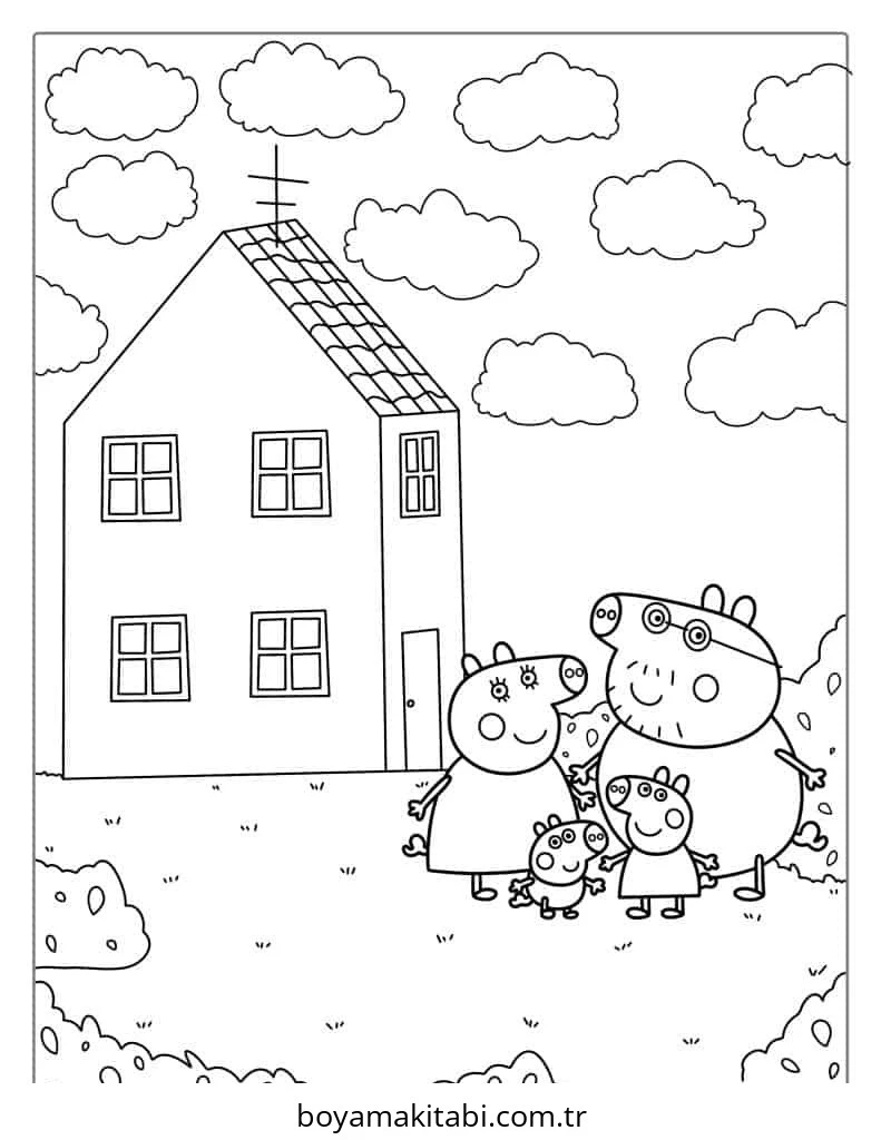 Peppa Pig boyama sayfası – yaratıcılık, eğlenceli etkinlik