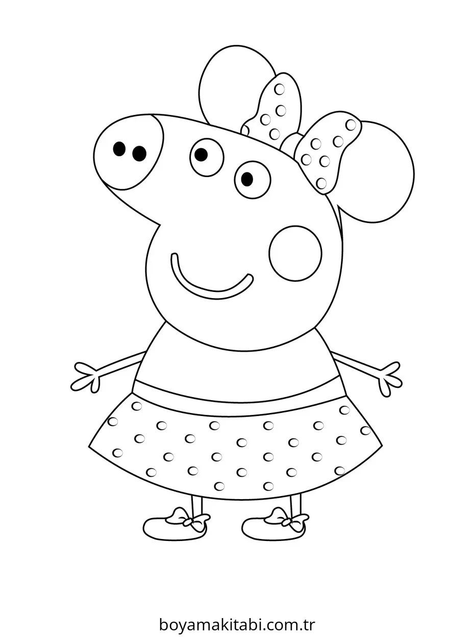 Peppa Pig boyama sayfası – boyama etkinliği, çocuk aktivitesi