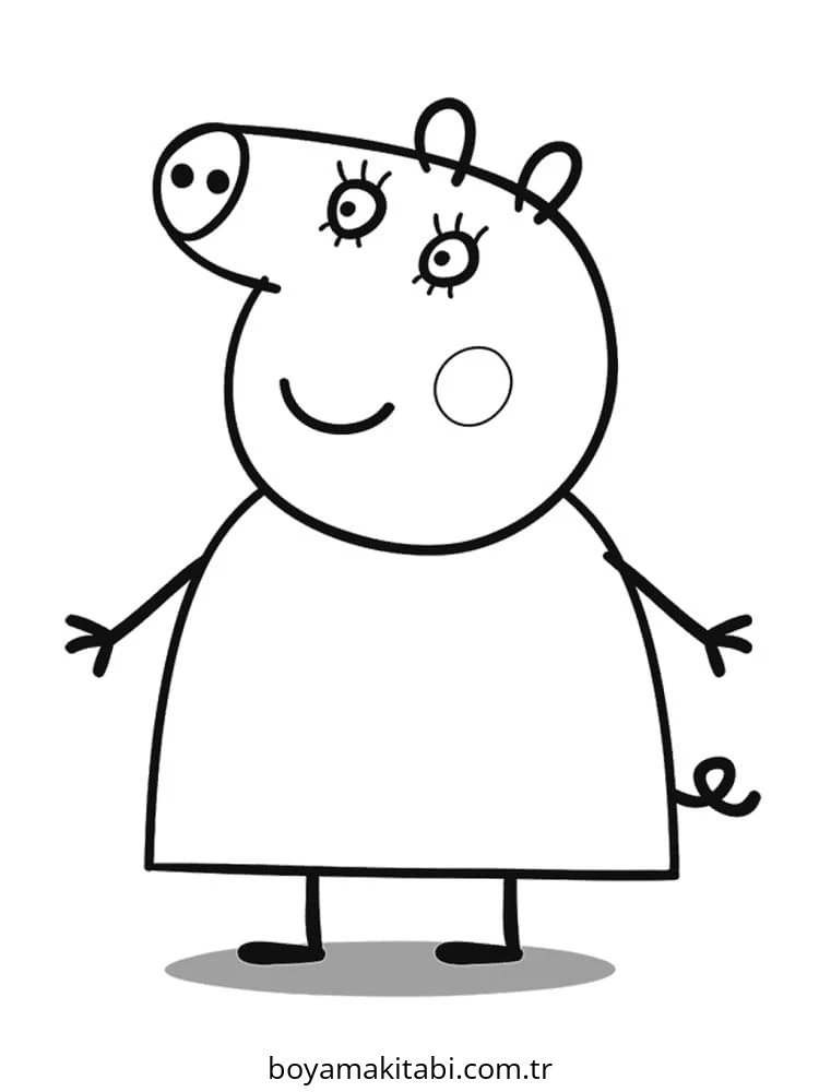Peppa Pig boyama sayfası – el becerilerini geliştirir, boyama çalışması