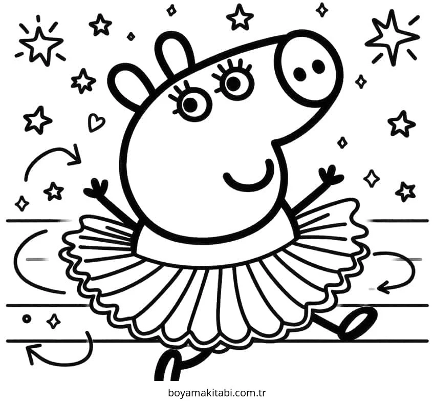 Peppa Pig boyama sayfası – evde etkinlik, ücretsiz yazdır