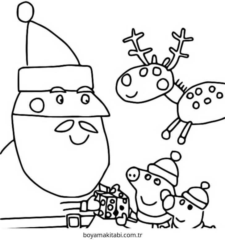 Peppa Pig boyama sayfası – basit çizim, kolay boyama