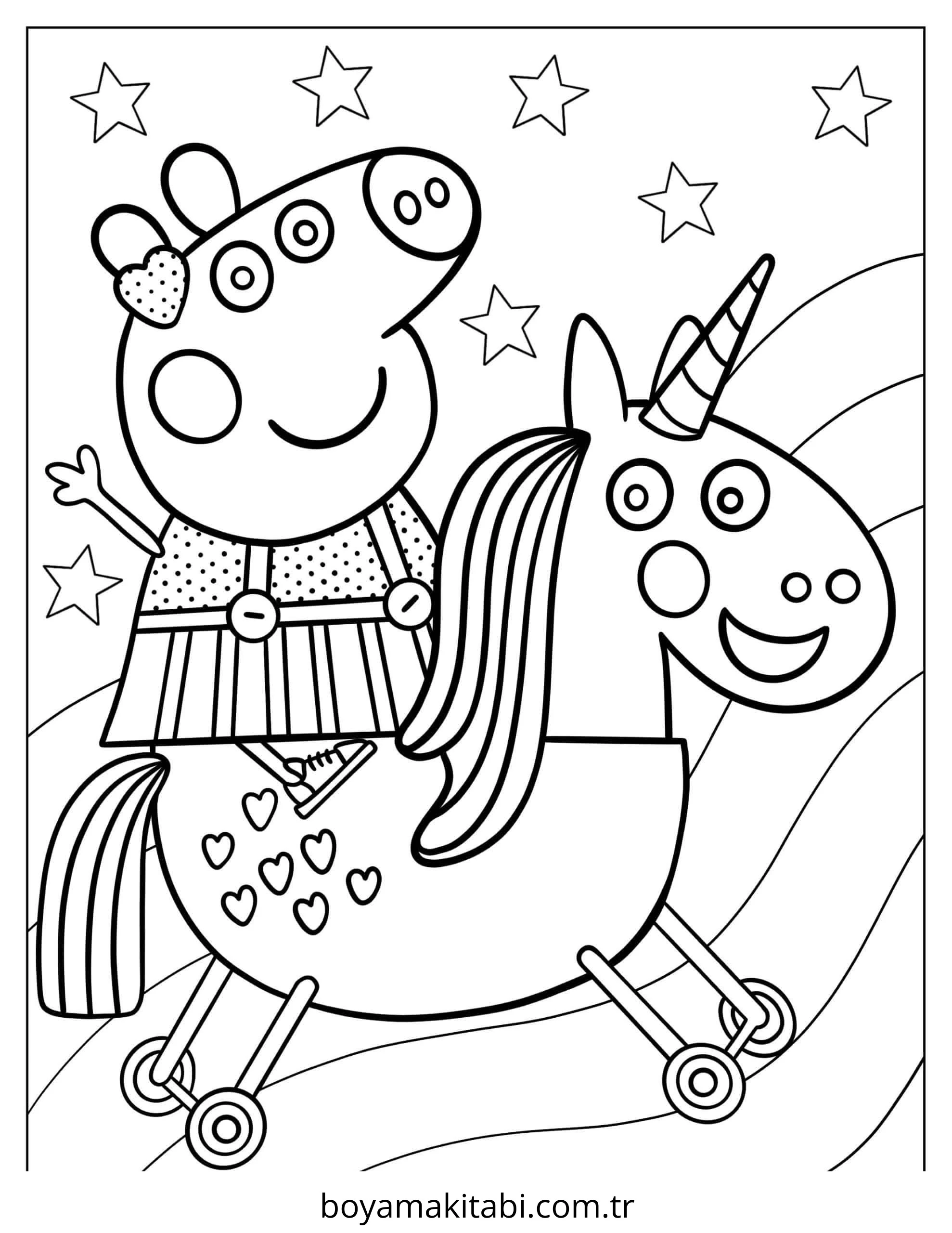 Peppa Pig boyama sayfası – yaratıcılık, eğlenceli etkinlik