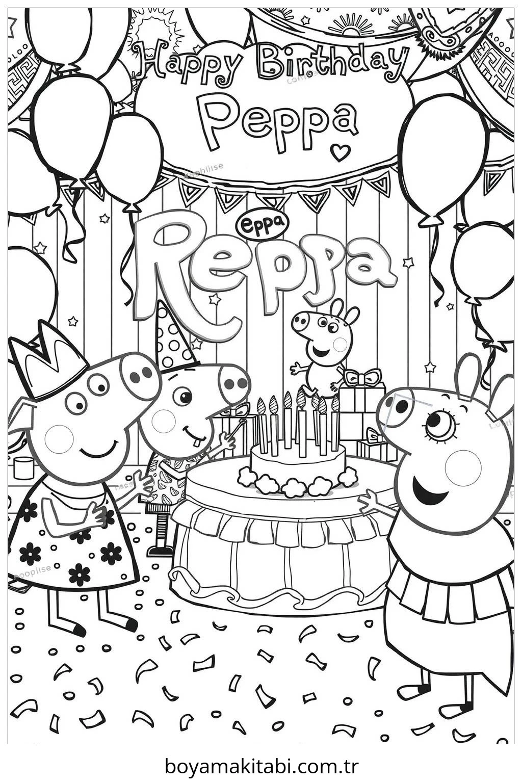 Peppa Pig boyama sayfası – boyama çalışması, yaratıcılığı geliştirir