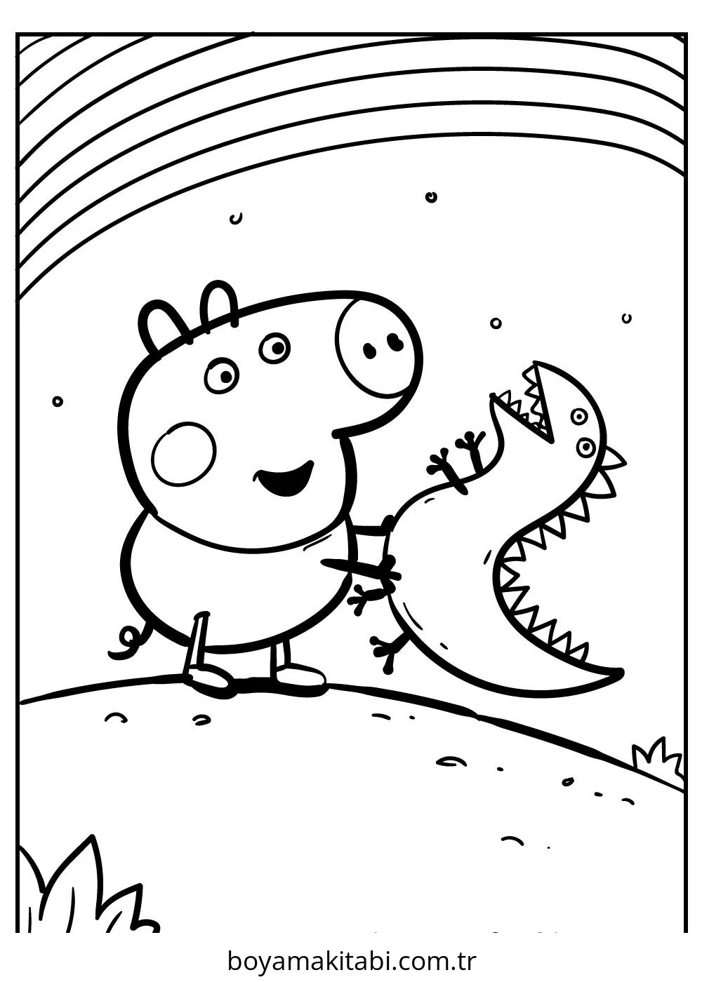 Peppa Pig boyama sayfası – renkli çizimler, okul öncesi