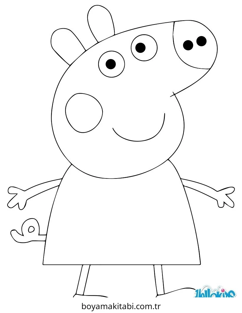 Peppa Pig boyama sayfası – çocuklar için, çizgi film temalı