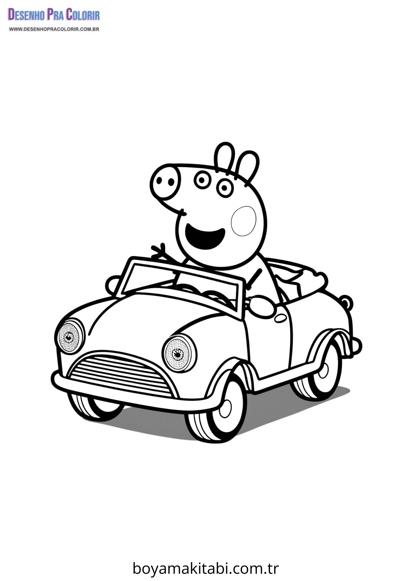 Peppa Pig boyama sayfası – kolay boyama, eğitici aktivite