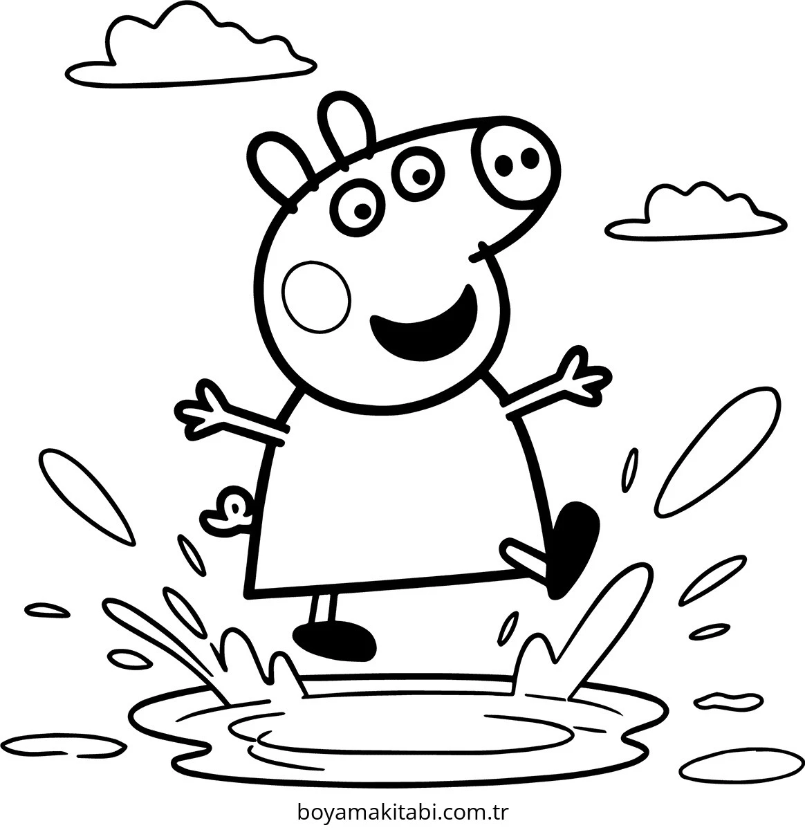 Peppa Pig boyama sayfası – boyama etkinliği, çocuk aktivitesi