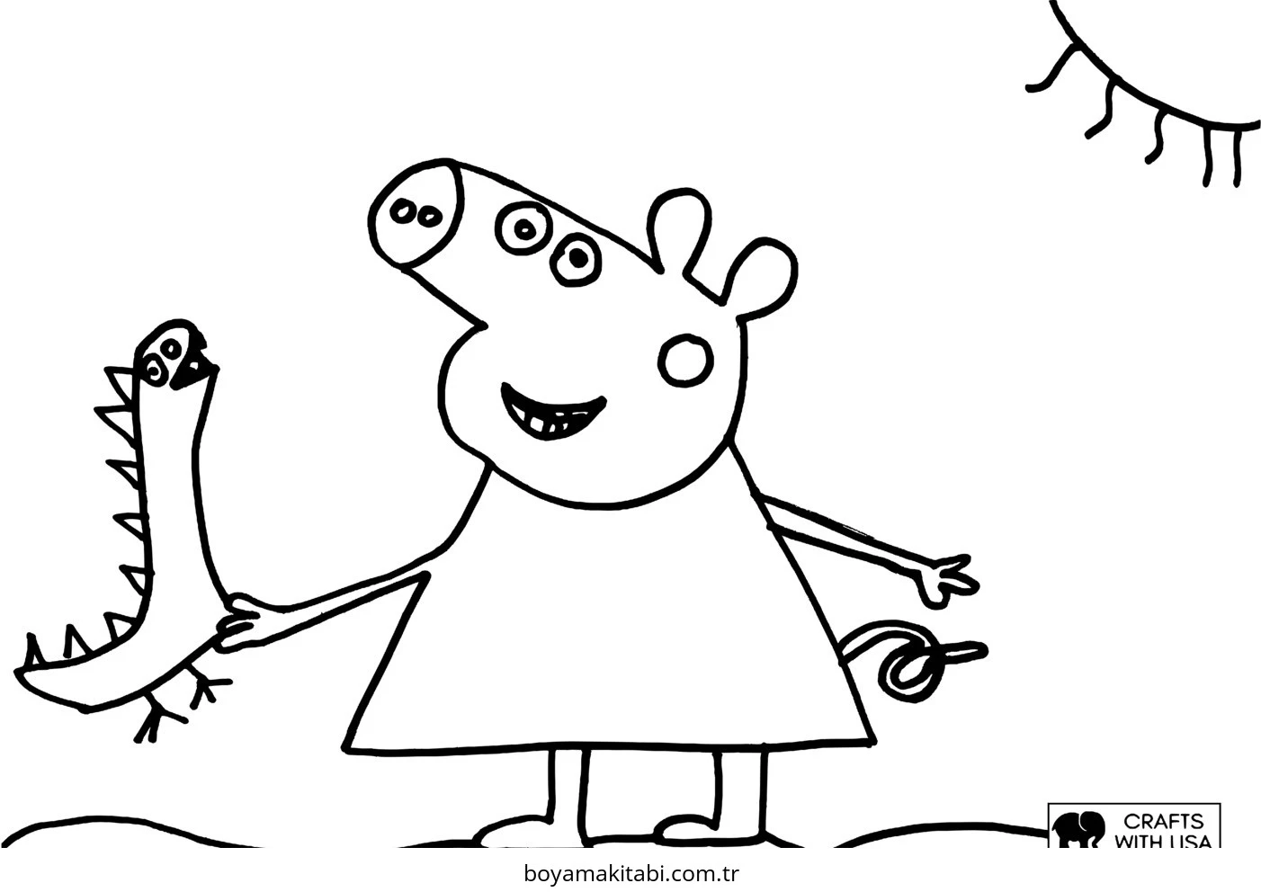 Peppa Pig boyama sayfası – eğitici aktivite, yaratıcılık