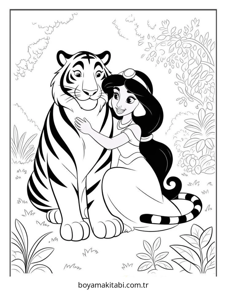 Aladdin boyama sayfası – sanatsal çalışma, çocuklar için