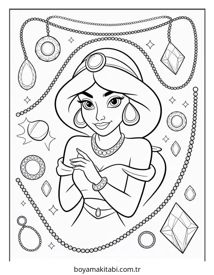 Aladdin boyama sayfası – sanatsal çalışma, çocuklar için