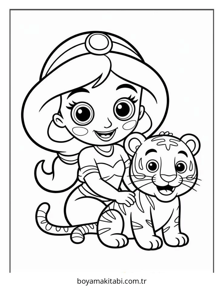 Aladdin boyama sayfası – boyama çalışması, yaratıcılığı geliştirir
