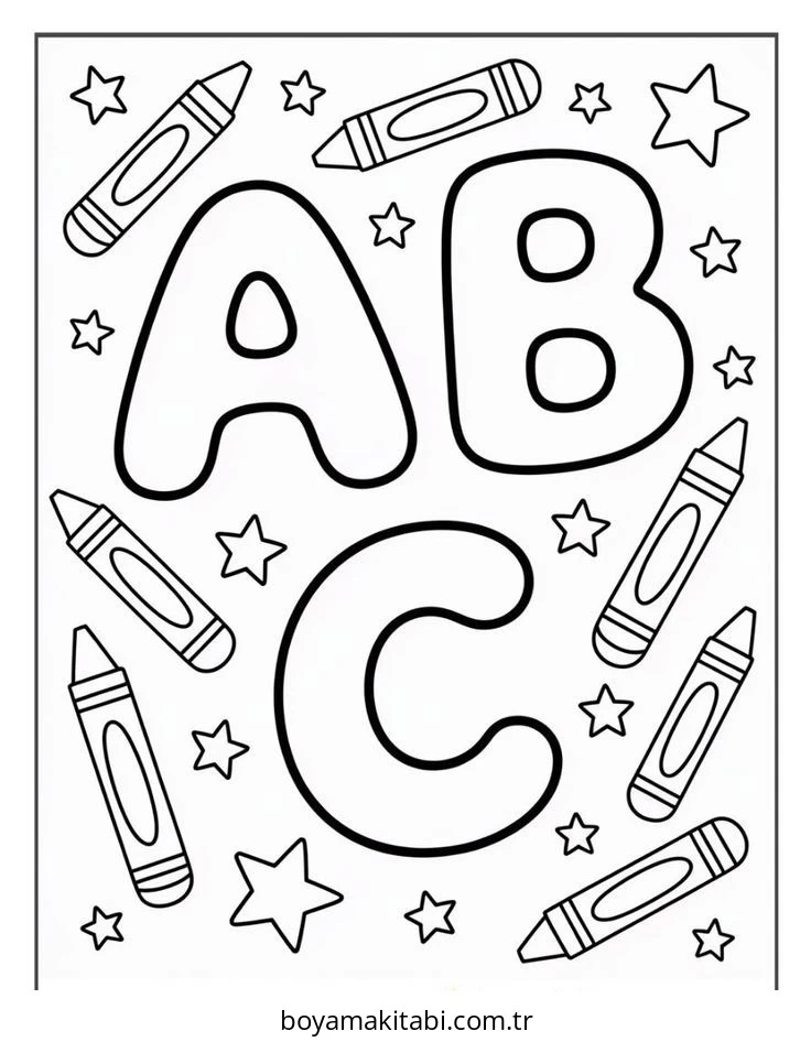 Alfabe boyama sayfası – boyama etkinliği, çocuk aktivitesi