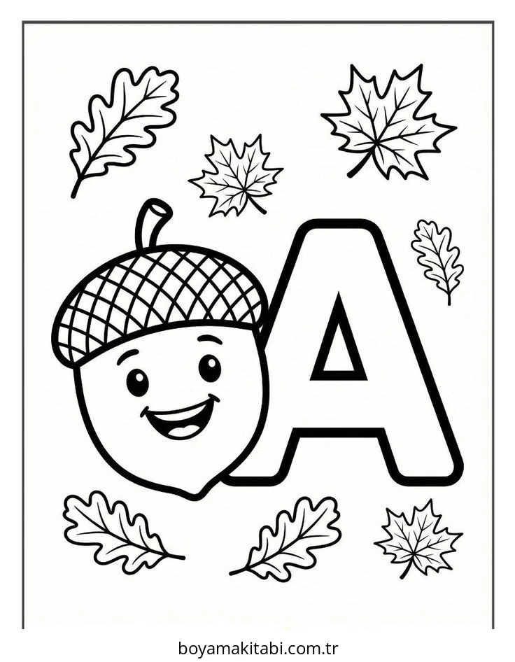 Alfabe boyama sayfası – boyama etkinliği, çocuk aktivitesi