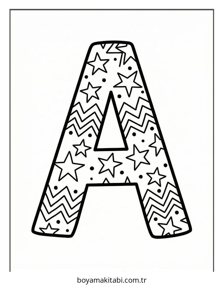 Alfabe boyama sayfası – yaratıcılık, eğlenceli etkinlik