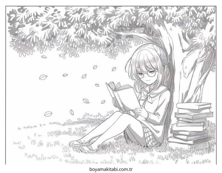 Anime boyama sayfası – çocuklar için, çizgi film temalı