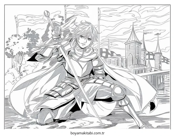 Anime boyama sayfası – boyama etkinliği, çocuk aktivitesi