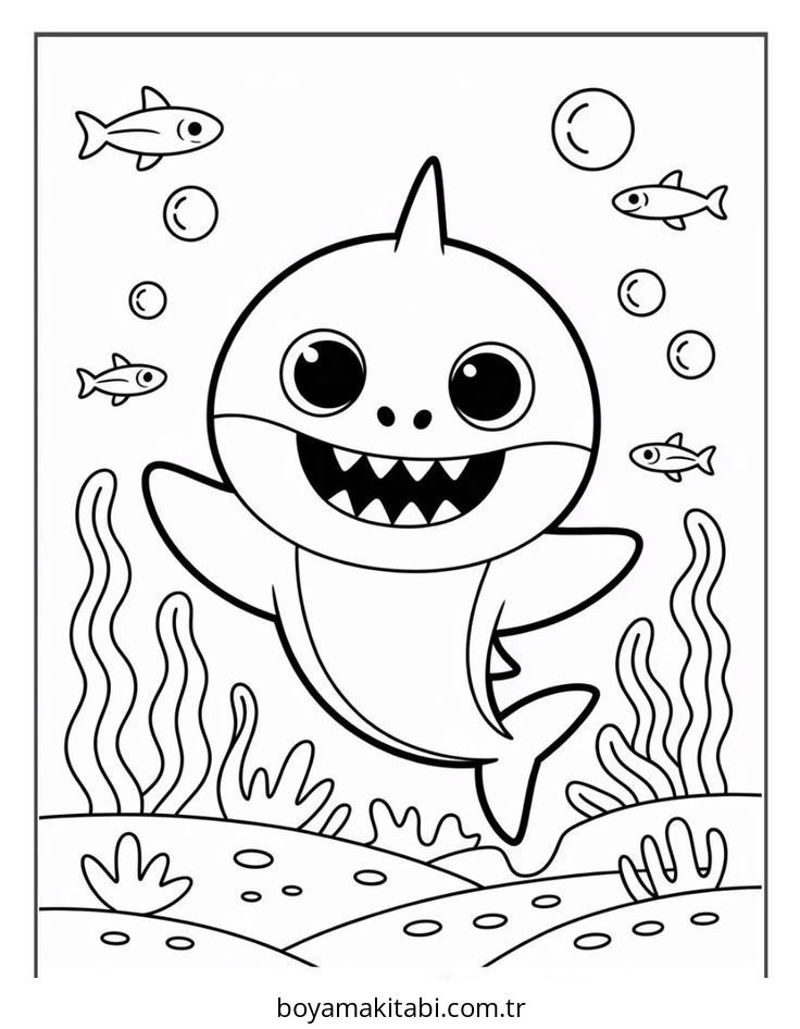 Baby Shark boyama sayfası – ücretsiz yazdır, boyama etkinliği