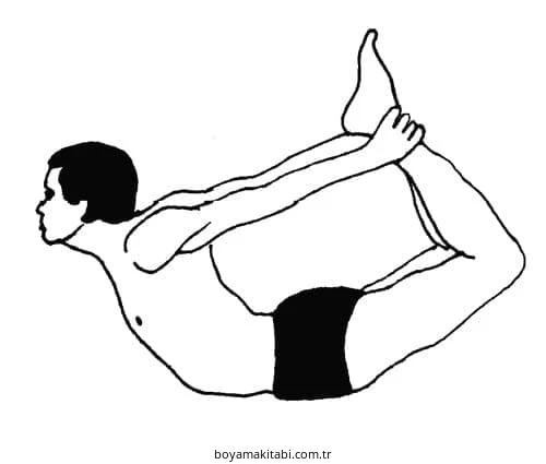 Yoga boyama sayfası – keyifli zaman, renkli çizimler