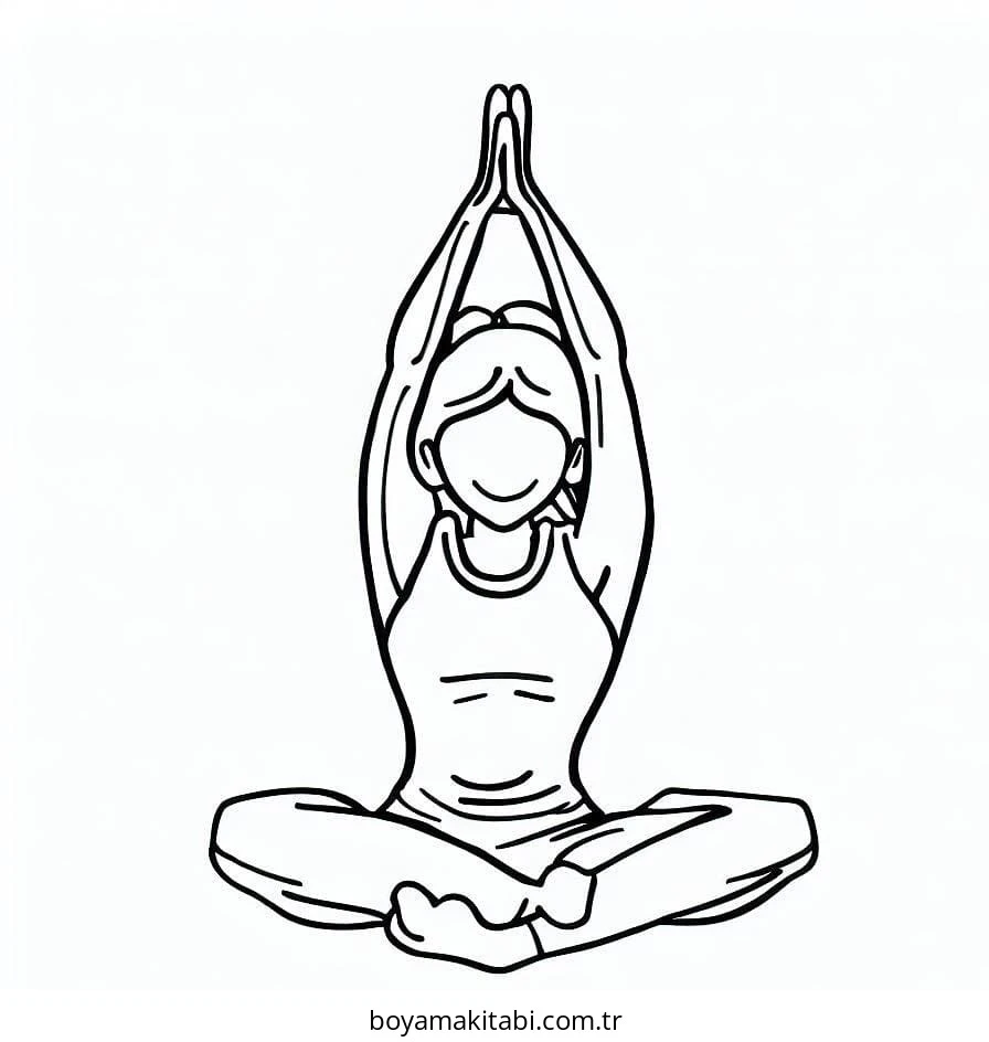 Yoga boyama sayfası – boyama çalışması, yaratıcılığı geliştirir