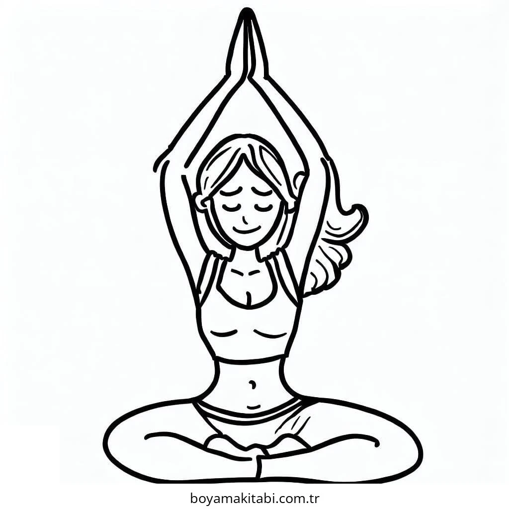 Yoga boyama sayfası – ücretsiz yazdır, boyama etkinliği