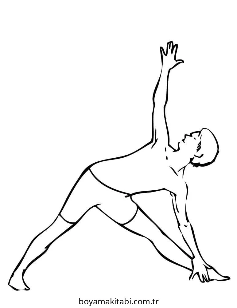Yoga boyama sayfası – PDF indir, sevimli karakter