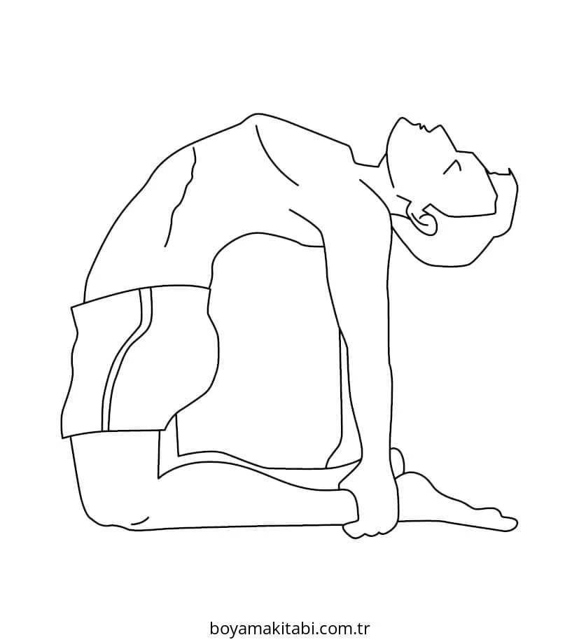 Yoga boyama sayfası – kolay boyama, eğitici aktivite