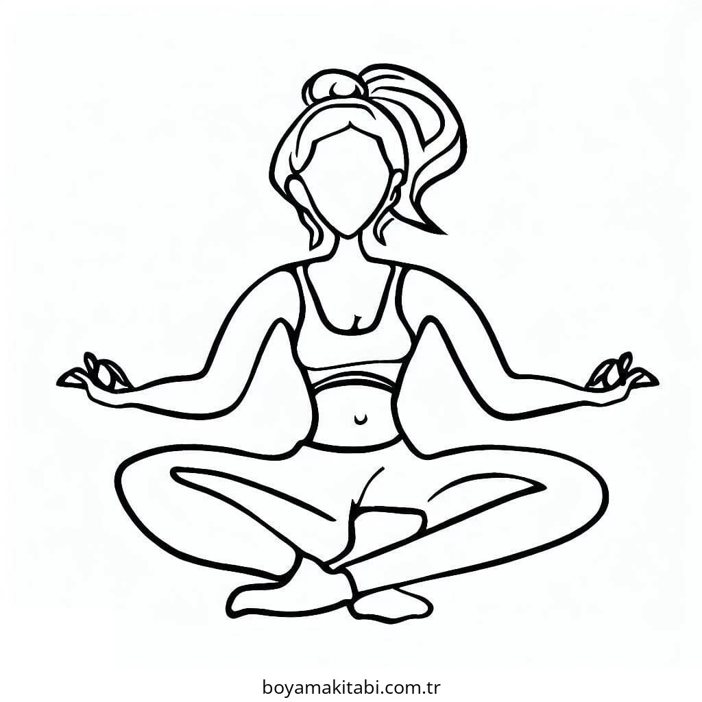 Yoga boyama sayfası – eğlenceli etkinlik, el becerilerini geliştirir