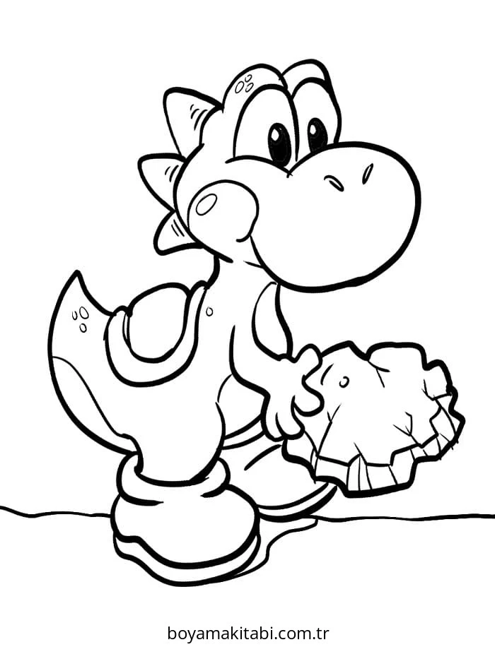 Yoshi boyama sayfası – renkli çizimler, okul öncesi