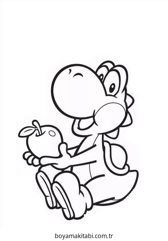 Yoshi boyama sayfası – PDF indir, sevimli karakter