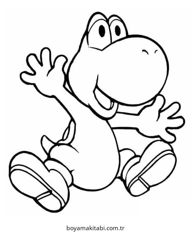 Yoshi boyama sayfası – okul öncesi, evde etkinlik