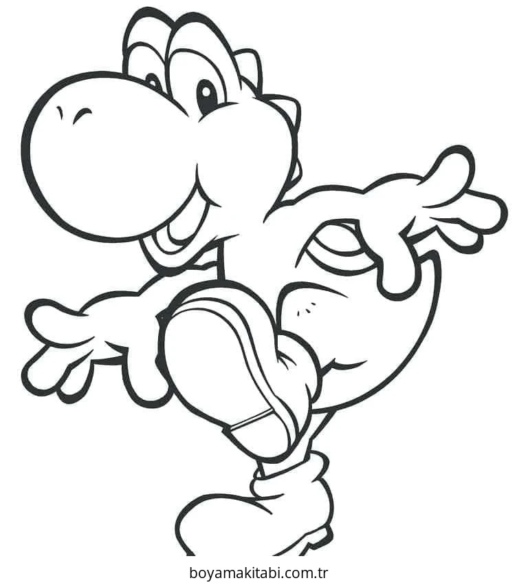 Yoshi boyama sayfası – keyifli zaman, renkli çizimler