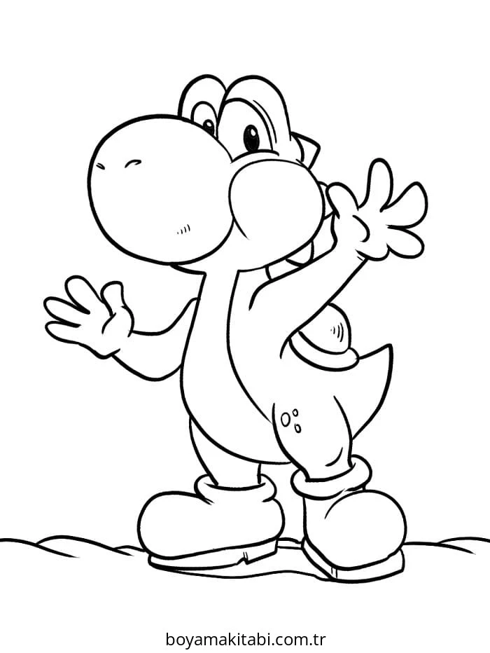 Yoshi boyama sayfası – renkli çizimler, okul öncesi