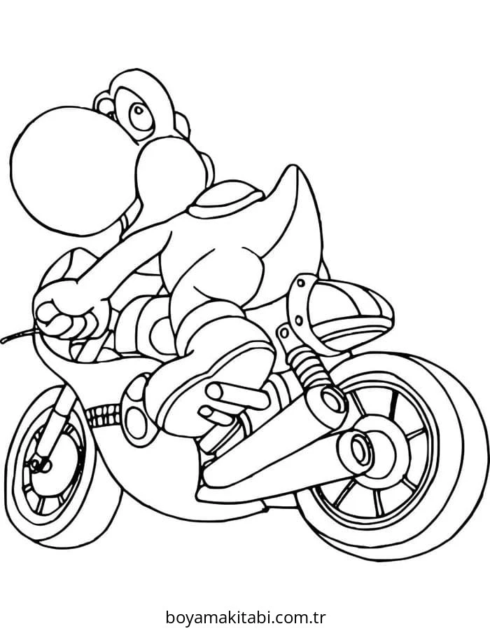 Yoshi boyama sayfası – PDF indir, sevimli karakter