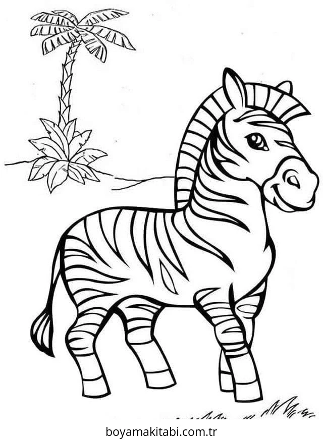 Zebra boyama sayfası – boyama çalışması, yaratıcılığı geliştirir