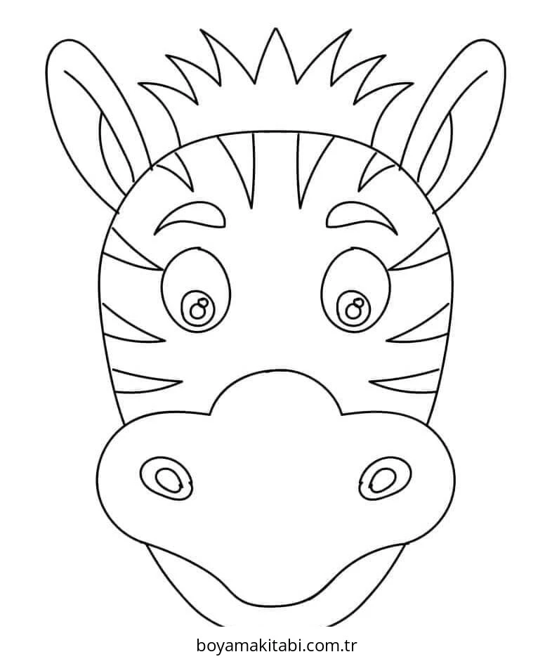Zebra boyama sayfası – el becerilerini geliştirir, boyama çalışması