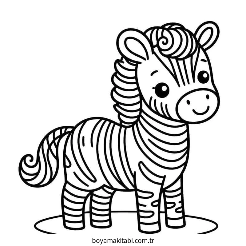 Zebra boyama sayfası – keyifli zaman, renkli çizimler