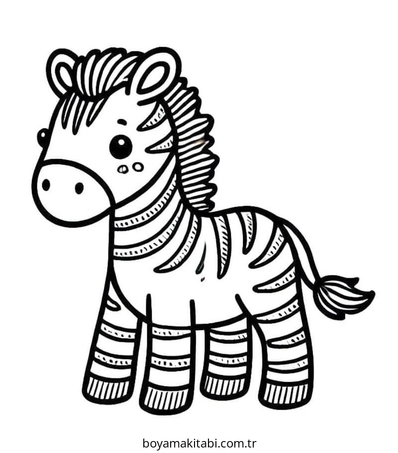 Zebra boyama sayfası – evde etkinlik, ücretsiz yazdır