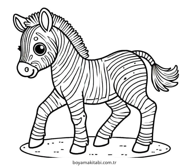 Zebra boyama sayfası – keyifli zaman, renkli çizimler